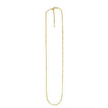 14K yellow gold box chain, 0.95 mm adjustable link necklace