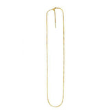 14K yellow gold box chain, 0.95 mm adjustable link necklace thumbnail 1