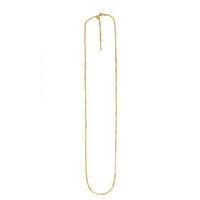 Endless Adjustable Box Chain in 14k Yellow Gold (0.95 mm)