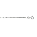 14k White Gold Singapore Anklet 1.5mm thumbnail 2