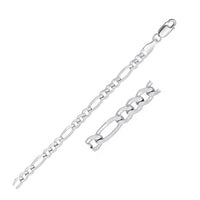 14k White Gold Solid Figaro Chain (4.50 mm)