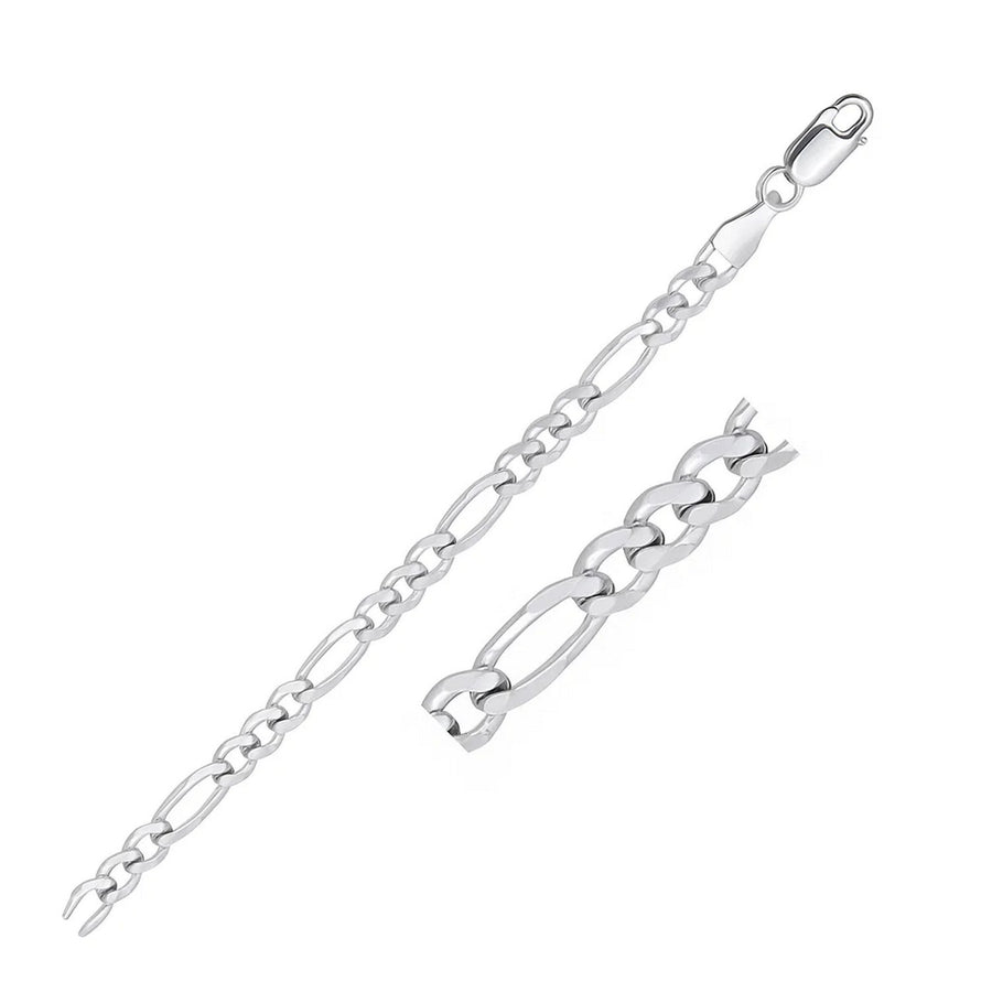 14k White Gold Solid Figaro Chain (4.50 mm)