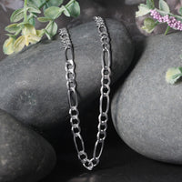 14k White Gold Solid Figaro Chain (4.50 mm)