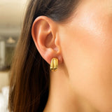 Puffed Up Split Hoop Earrings in 14K Yellow Gold thumbnail 2