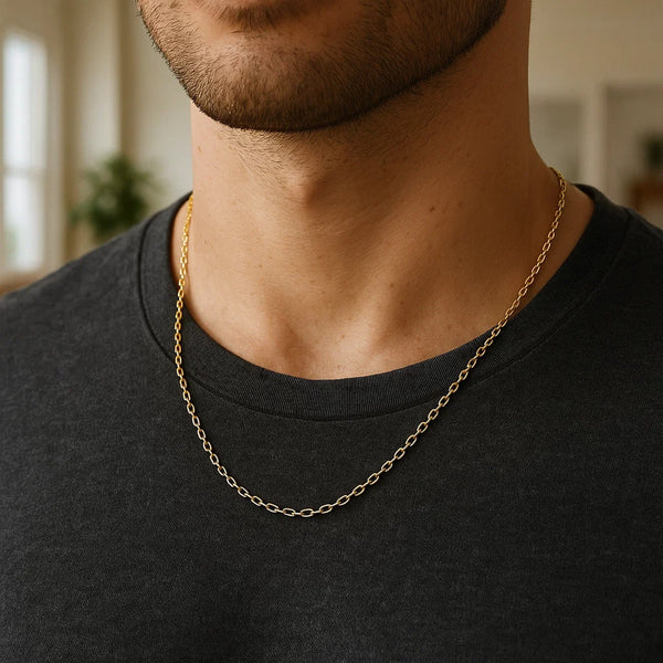 14k Yellow Gold Round Cable Link Chain (1.20 mm)