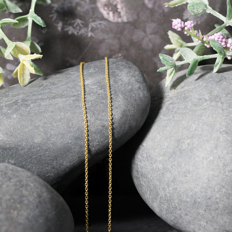 14k Yellow Gold Oval Cable Link Chain (1.20 mm)