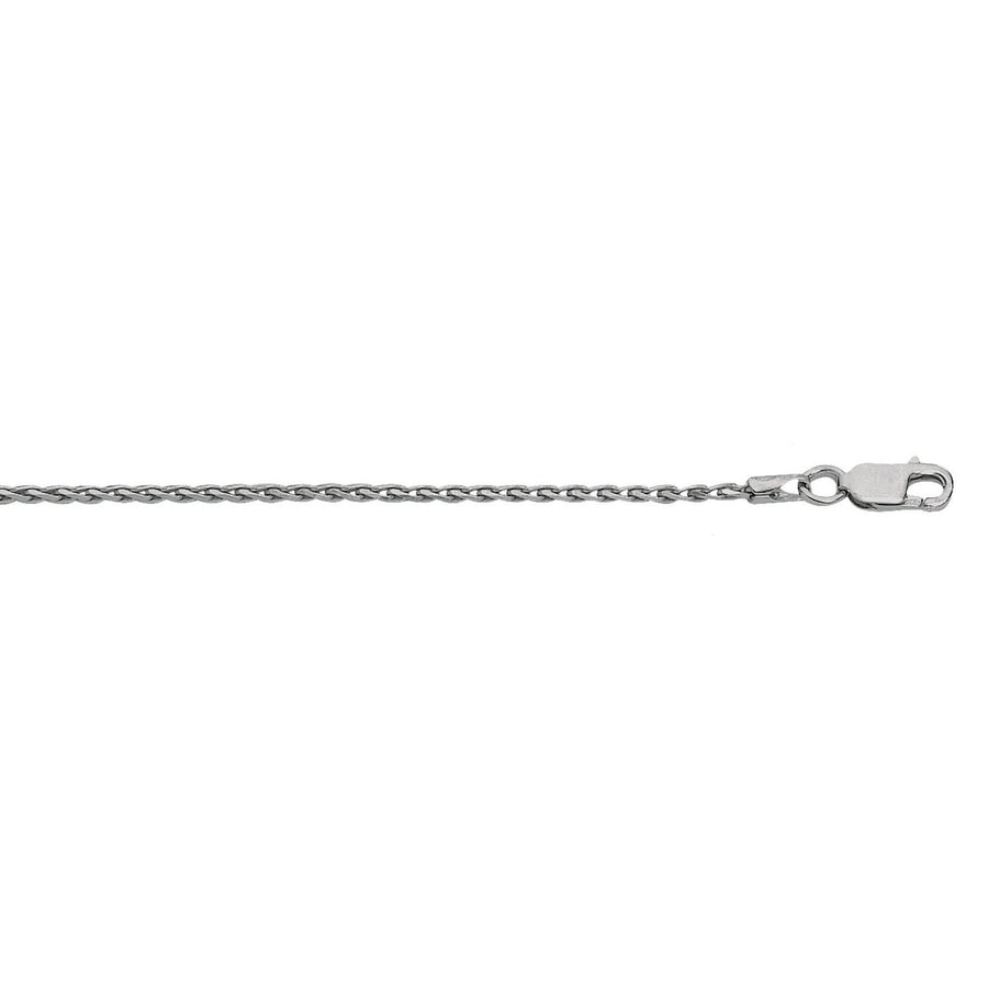 Sterling Silver Rhodium Plated Wheat Chain (1.50 mm)