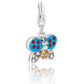 925 sterling silver butterfly charm with multi-tone crystal accents
