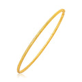 14K yellow gold thin textured stackable slip-on bangle, 3.00 mm width