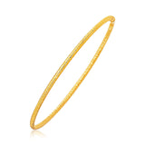 14K yellow gold thin textured stackable slip-on bangle, 3.00 mm width thumbnail 1