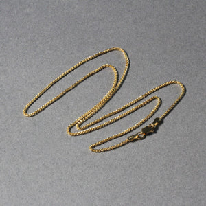 14k Yellow Gold Diamond Cut Round Wheat Chain (1.20 mm)