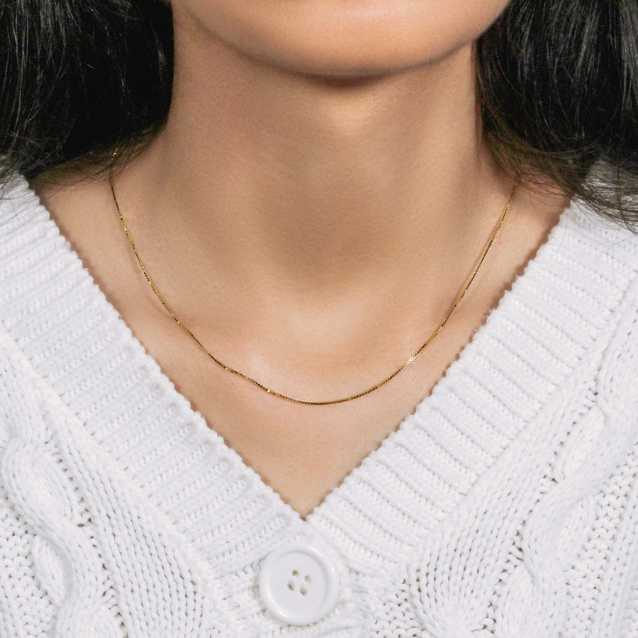 10k Yellow Gold Classic Box Chain (0.78 mm)