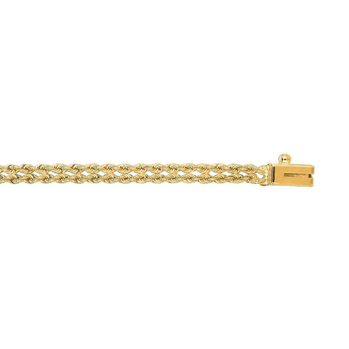 14k Yellow Gold Two Row Rope Bracelet  (3.40 mm)