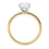 3 Carat Round Lab Grown IGI G/VS1 Diamond Solitaire Ring in 14K Yellow Gold thumbnail 4