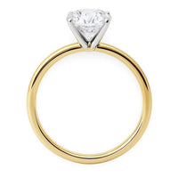 3 Carat Round Lab Grown IGI G/VS1 Diamond Solitaire Ring in 14K Yellow Gold