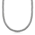 Oxidized 925 sterling silver wheat style chain men's necklace