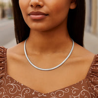 6.0mm 14k Two Tone Gold Reversible Omega Necklace