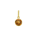 14K yellow gold pendant with round citrine stone in bezel setting