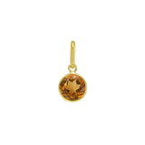 14K yellow gold pendant with round citrine stone in bezel setting thumbnail 1