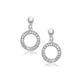 14K white gold ring with pave-set diamond stones in a continuous row