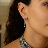 Sterling Silver Four Link Paperclip Dangle Earrings thumbnail 3