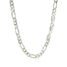 Load image into Gallery viewer, Rhodium Plated Sterling Silver Figaro Style Chain (5.40 mm)