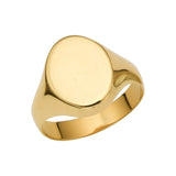 14K Yellow Gold Oval Signet Ring thumbnail 1