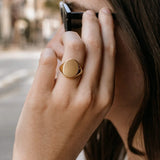 14K Yellow Gold Oval Signet Ring thumbnail 4