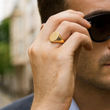 14K Yellow Gold Oval Signet Ring thumbnail 6
