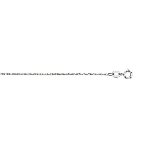 14k White Gold Machine Rope Chain (0.80 mm)
