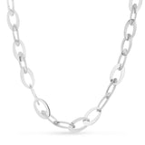 Sterling Silver Rhodium Plated Italian Oval Link Chain (8.70 mm) thumbnail 3