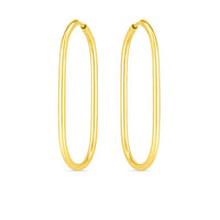 14k Yellow Gold Endless Large Paperclip Hoop Earrings