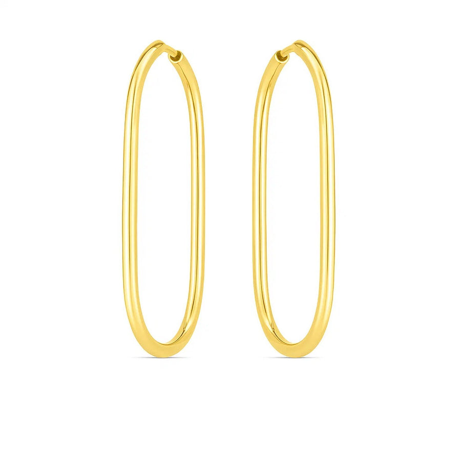 14k Yellow Gold Endless Large Paperclip Hoop Earrings