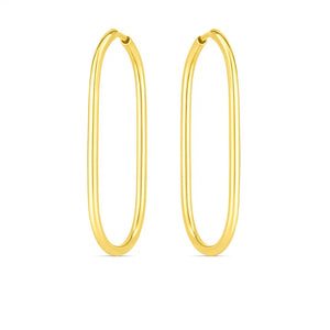 14k Yellow Gold Endless Large Paperclip Hoop Earrings