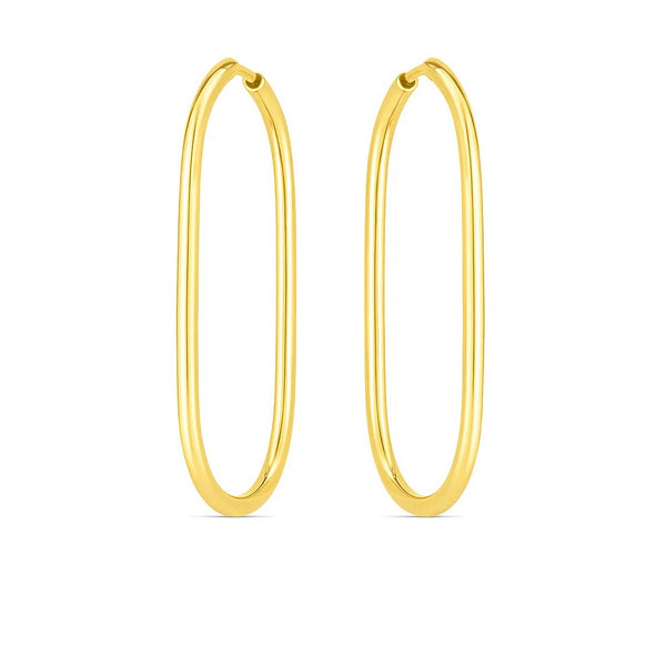 14k Yellow Gold Endless Large Paperclip Hoop Earrings