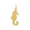 14K yellow gold polished seahorse charm pendant
