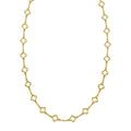 14K yellow gold clover link necklace, 7.00 mm width
