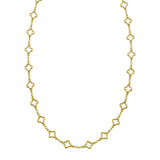 14K yellow gold clover link necklace, 7.00 mm width thumbnail 1