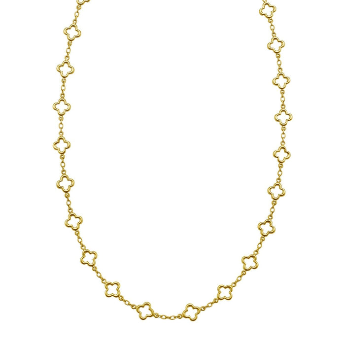14K Yellow Gold Clover Link Necklace (7.00 mm)