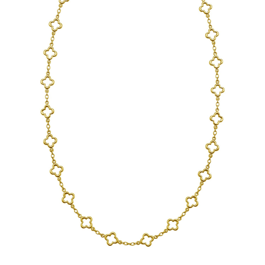 14K Yellow Gold Clover Link Necklace (7.00 mm)