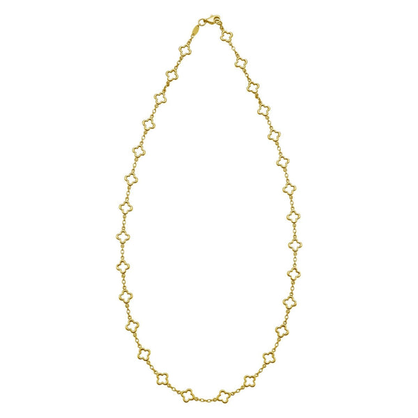 14K Yellow Gold Clover Link Necklace (7.00 mm)