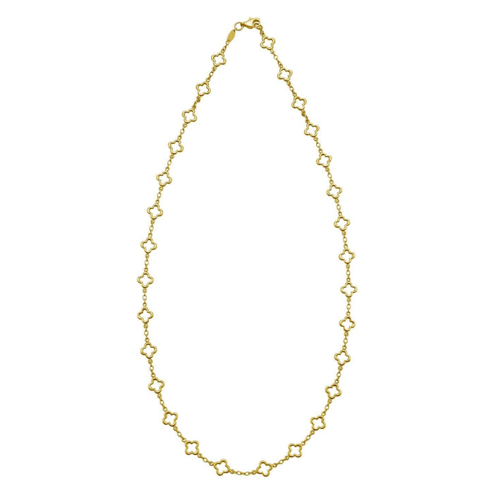 14K Yellow Gold Clover Link Necklace (7.00 mm)