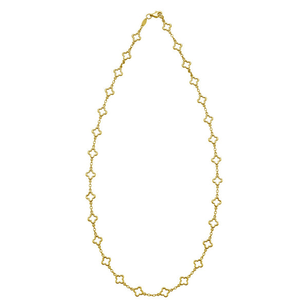 14K Yellow Gold Clover Link Necklace (7.00 mm)