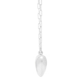 Sterling Silver Rhodium Plated Large Puffed Heart Long Necklace thumbnail 3