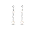 925 sterling silver drop earrings with 2 pear freshwater pearl stones