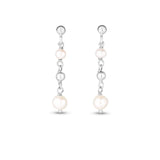 Sterling Silver Freshwater Pearl Bead Drop Earrings thumbnail 1