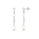 Sterling Silver Freshwater Pearl Bead Drop Earrings thumbnail 2