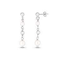 Sterling Silver Freshwater Pearl Bead Drop Earrings