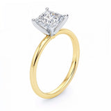 1.50Ct Princess Lab Grown IGI G/VS1 Diamond Ring in 14K Yellow Gold thumbnail 2