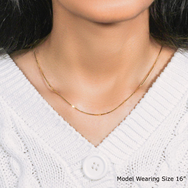 18k Yellow Gold Classic Box Chain (0.85 mm)